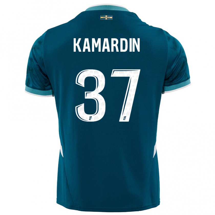 Kandiny Hombre Camiseta Aaron Kamardin #37 Azul Turquesa 2ª Equipación 2024/25 La Camisa Chile