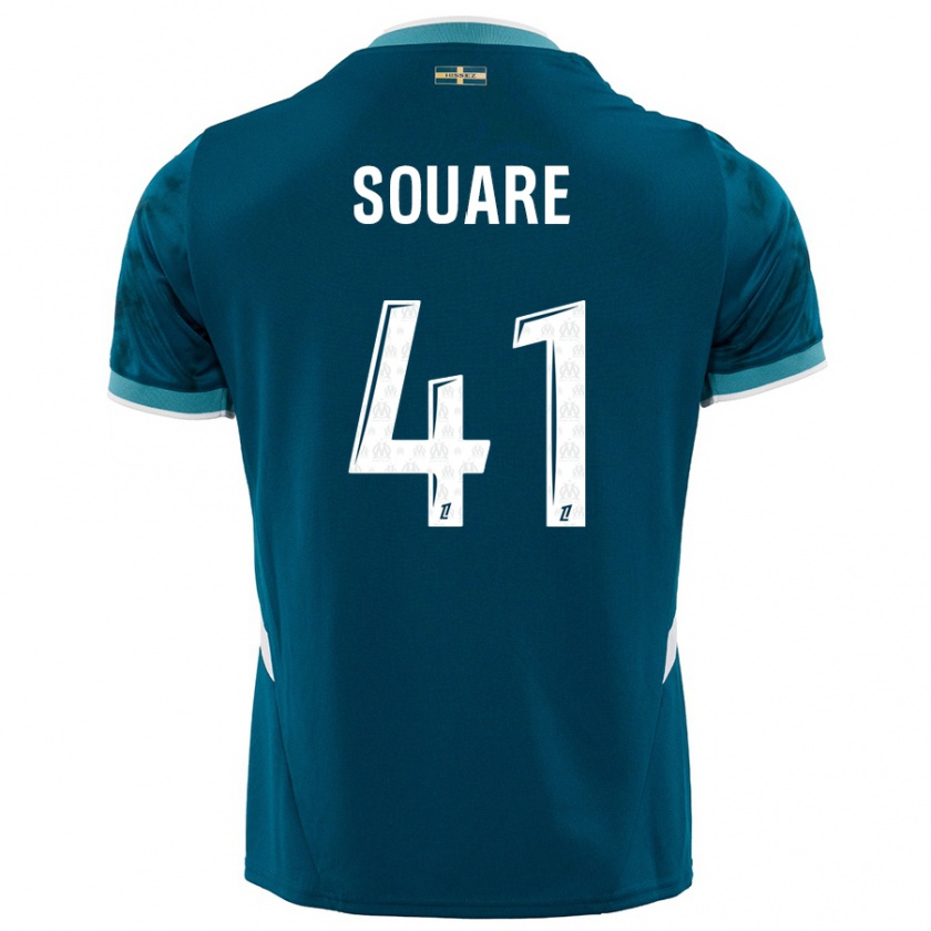 Kandiny Hombre Camiseta Cheick Souare #41 Azul Turquesa 2ª Equipación 2024/25 La Camisa Chile