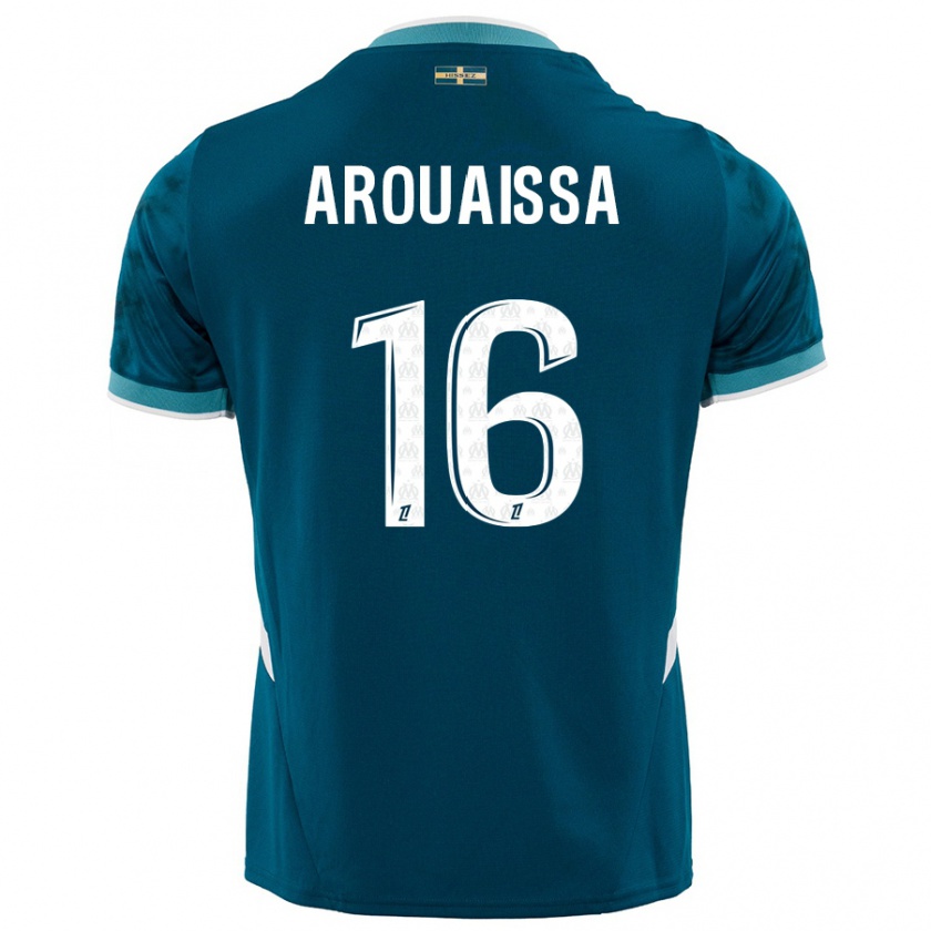 Kandiny Hombre Camiseta Ines Arouaissa #16 Azul Turquesa 2ª Equipación 2024/25 La Camisa Chile