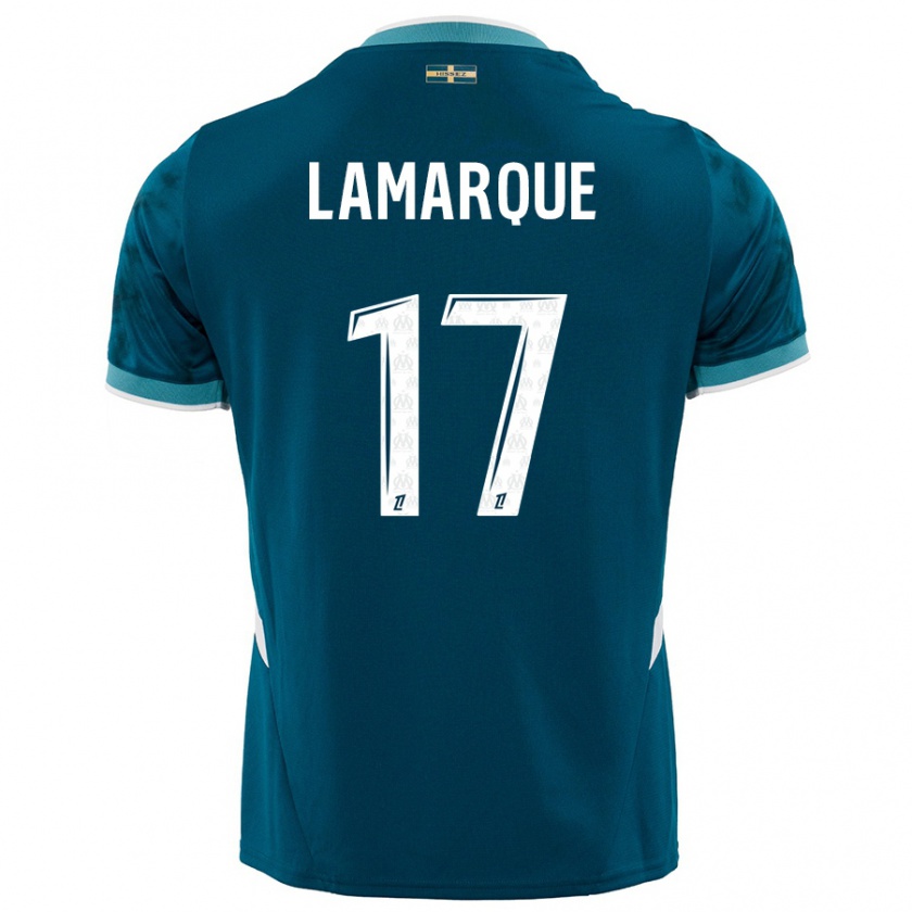 Kandiny Hombre Camiseta Alais Lamarque #17 Azul Turquesa 2ª Equipación 2024/25 La Camisa Chile