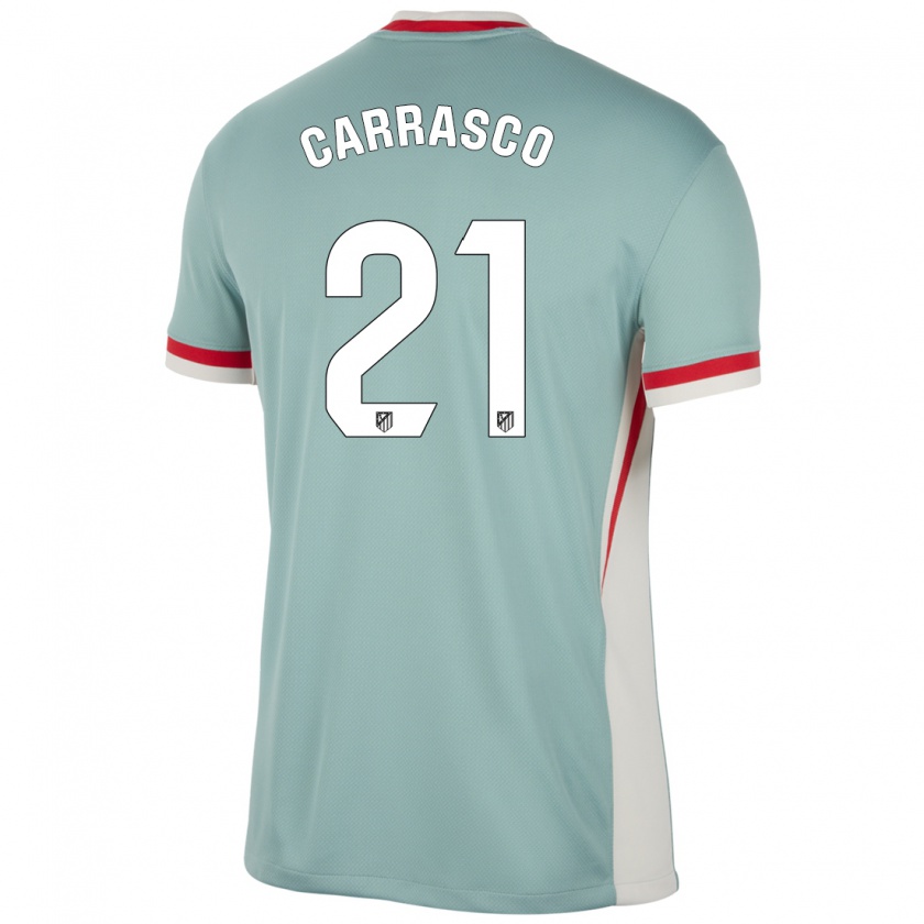 Kandiny Hombre Camiseta Yannick Carrasco #21 Beige Claro Azul 2ª Equipación 2024/25 La Camisa Chile