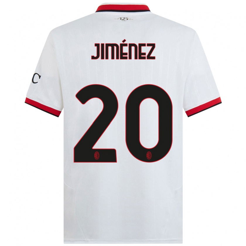 Kandiny Hombre Camiseta Álex Jiménez #20 Blanco Negro Rojo 2ª Equipación 2024/25 La Camisa Chile