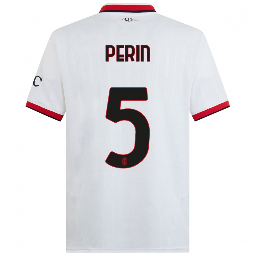 Kandiny Hombre Camiseta Ernesto Perin #5 Blanco Negro Rojo 2ª Equipación 2024/25 La Camisa Chile