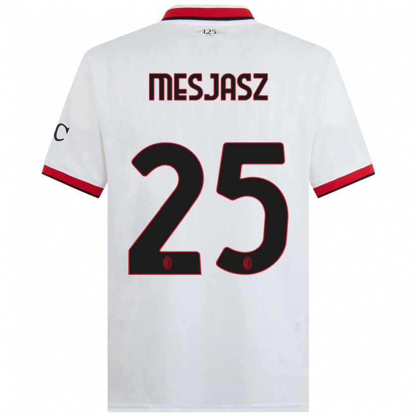 Kandiny Hombre Camiseta Małgorzata Mesjasz #25 Blanco Negro Rojo 2ª Equipación 2024/25 La Camisa Chile