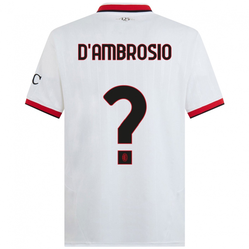 Kandiny Hombre Camiseta Antonio D'ambrosio #0 Blanco Negro Rojo 2ª Equipación 2024/25 La Camisa Chile