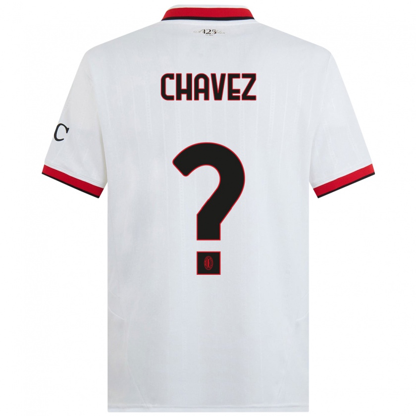 Kandiny Hombre Camiseta Maikol Cifuentes Chavez #0 Blanco Negro Rojo 2ª Equipación 2024/25 La Camisa Chile