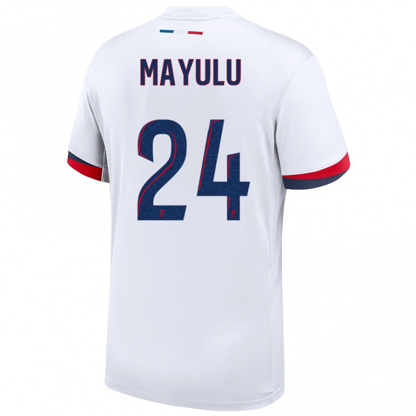 Kandiny Hombre Camiseta Senny Mayulu #24 Blanco Azul Rojo 2ª Equipación 2024/25 La Camisa Chile