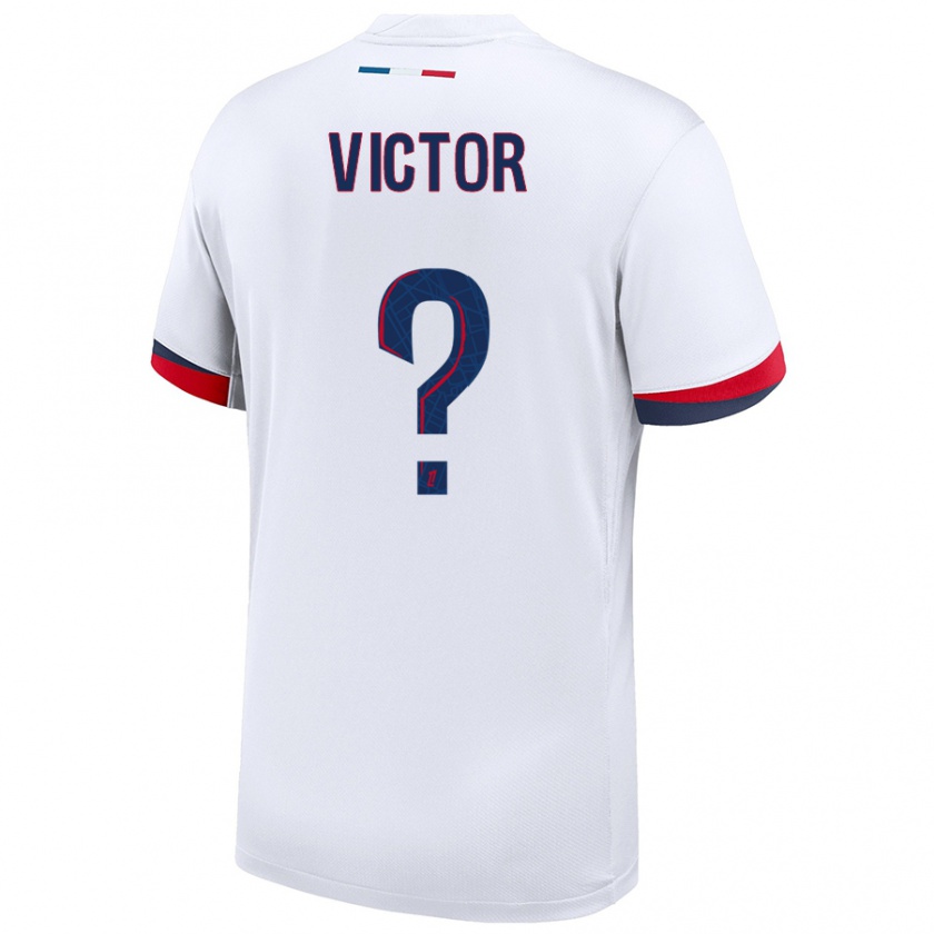 Kandiny Hombre Camiseta Ayrton Victor #0 Blanco Azul Rojo 2ª Equipación 2024/25 La Camisa Chile