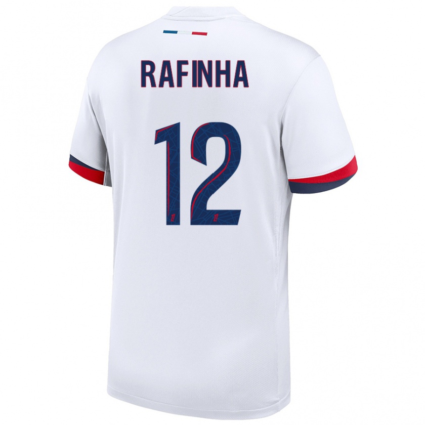 Kandiny Hombre Camiseta Rafinha #12 Blanco Azul Rojo 2ª Equipación 2024/25 La Camisa Chile