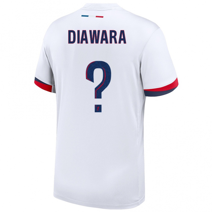 Kandiny Hombre Camiseta Lahna Diawara #0 Blanco Azul Rojo 2ª Equipación 2024/25 La Camisa Chile