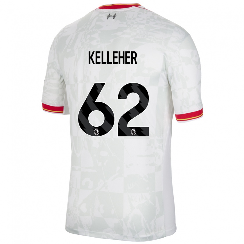 Kandiny Hombre Camiseta Caoimhín Kelleher #62 Blanco Rojo Negro Equipación Tercera 2024/25 La Camisa Chile