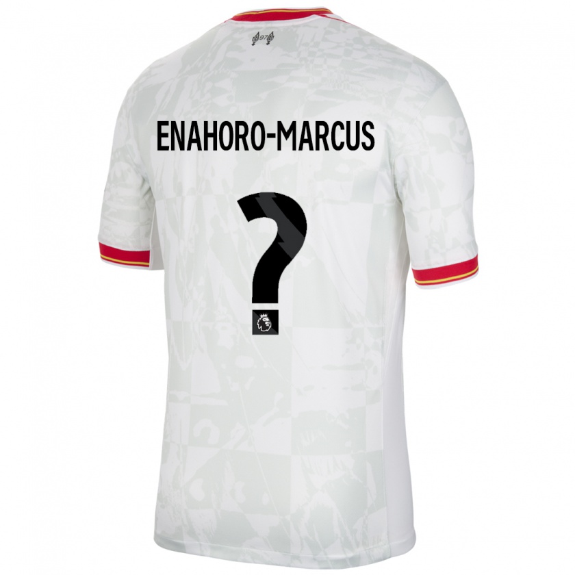 Kandiny Hombre Camiseta Louis Enahoro-Marcus #0 Blanco Rojo Negro Equipación Tercera 2024/25 La Camisa Chile