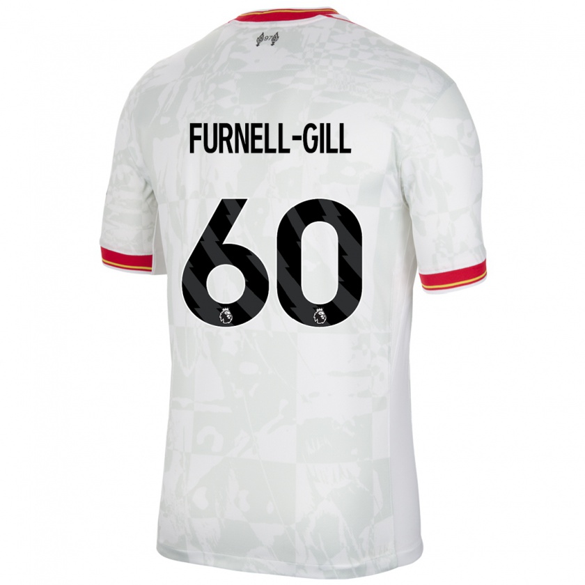 Kandiny Hombre Camiseta Luca Furnell-Gill #60 Blanco Rojo Negro Equipación Tercera 2024/25 La Camisa Chile