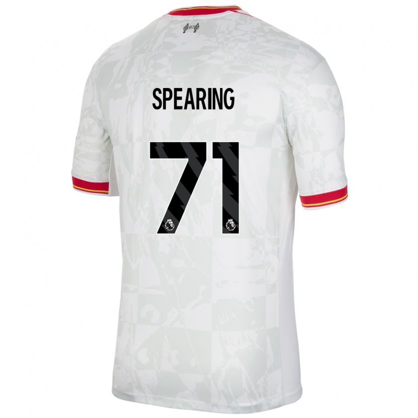 Kandiny Hombre Camiseta Jay Spearing #71 Blanco Rojo Negro Equipación Tercera 2024/25 La Camisa Chile