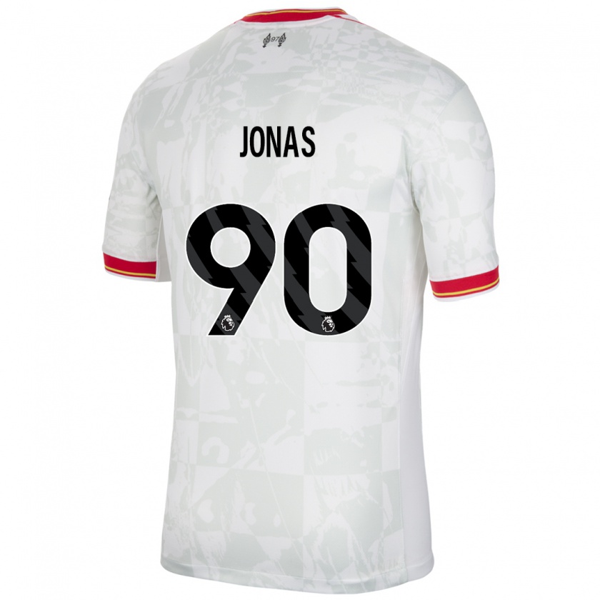 Kandiny Hombre Camiseta Lee Jonas #90 Blanco Rojo Negro Equipación Tercera 2024/25 La Camisa Chile