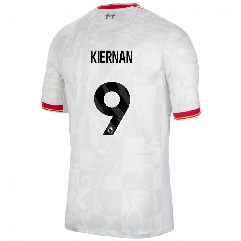 Kandiny Hombre Camiseta Leanne Kiernan #9 Blanco Rojo Negro Equipación Tercera 2024/25 La Camisa Chile