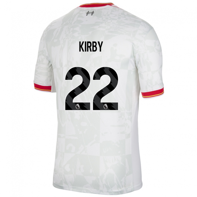 Kandiny Hombre Camiseta Faye Kirby #22 Blanco Rojo Negro Equipación Tercera 2024/25 La Camisa Chile