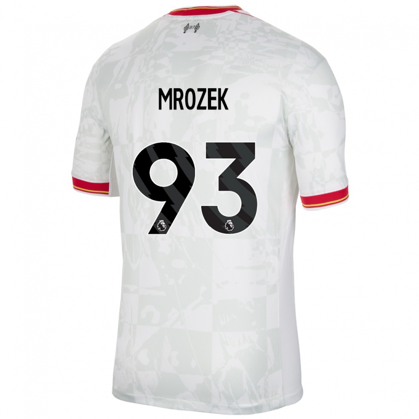 Kandiny Hombre Camiseta Fabian Mrozek #93 Blanco Rojo Negro Equipación Tercera 2024/25 La Camisa Chile