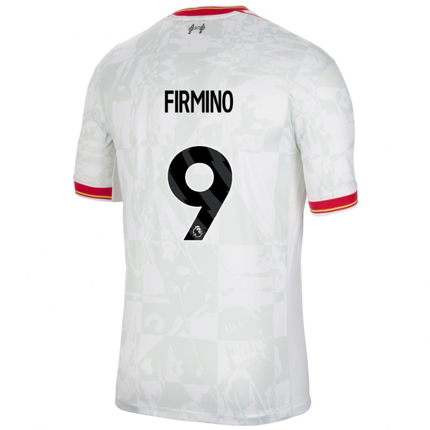 Kandiny Hombre Camiseta Roberto Firmino #9 Blanco Rojo Negro Equipación Tercera 2024/25 La Camisa Chile