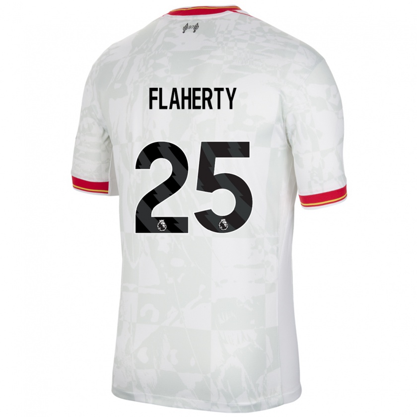 Kandiny Hombre Camiseta Gilly Flaherty #25 Blanco Rojo Negro Equipación Tercera 2024/25 La Camisa Chile