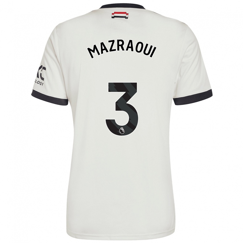 Kandiny Hombre Camiseta Noussair Mazraoui #3 Blanquecino Equipación Tercera 2024/25 La Camisa Chile