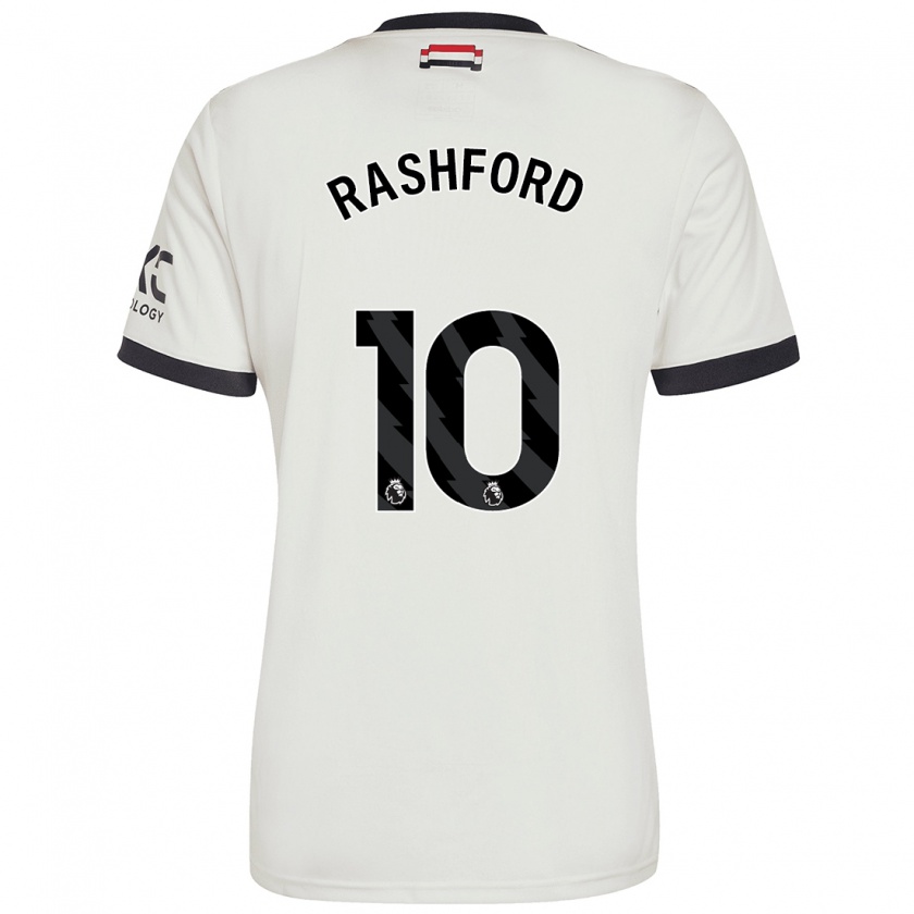 Kandiny Hombre Camiseta Marcus Rashford #10 Blanquecino Equipación Tercera 2024/25 La Camisa Chile