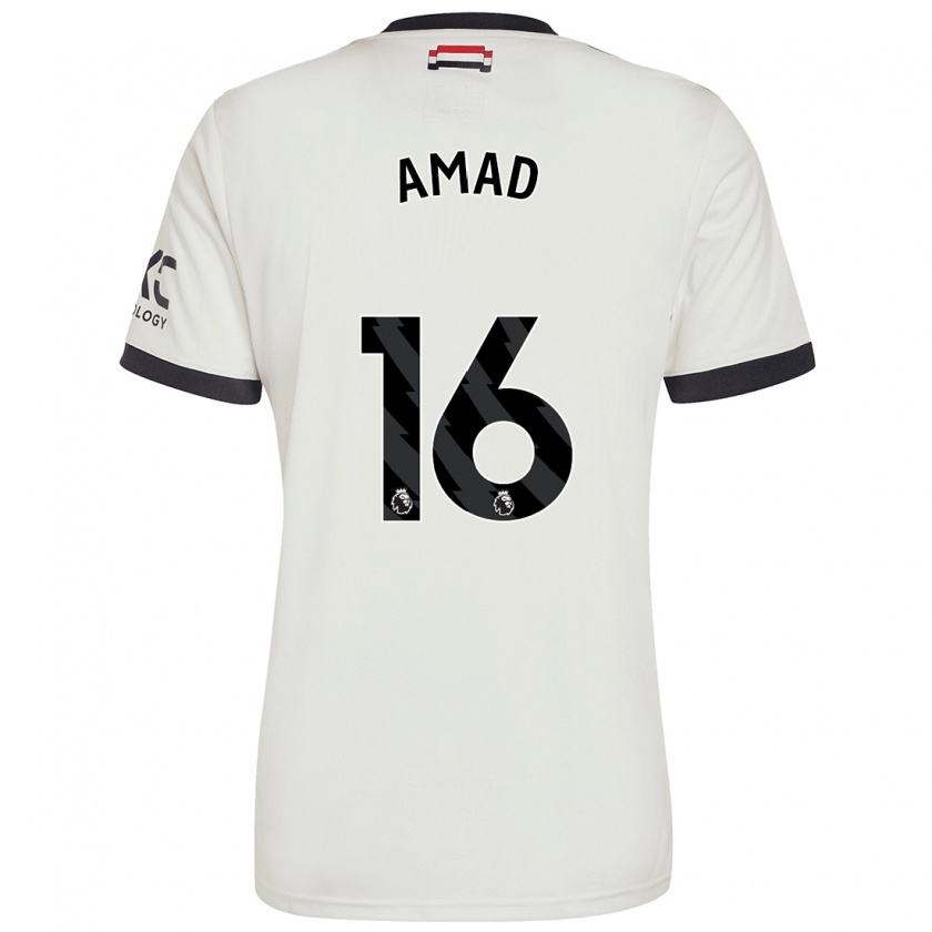 Kandiny Hombre Camiseta Amad Diallo #16 Blanquecino Equipación Tercera 2024/25 La Camisa Chile