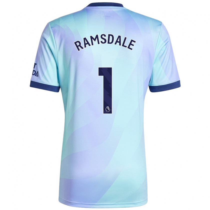 Kandiny Hombre Camiseta Aaron Ramsdale #1 Agua Equipación Tercera 2024/25 La Camisa Chile