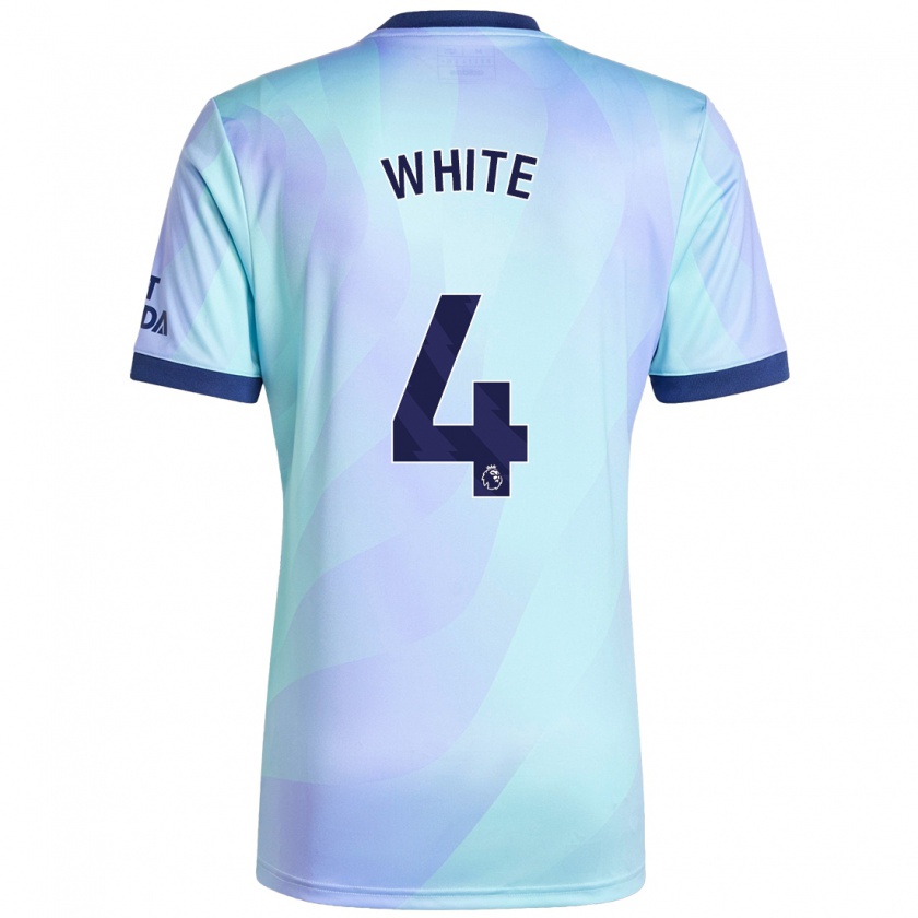 Kandiny Hombre Camiseta Ben White #4 Agua Equipación Tercera 2024/25 La Camisa Chile