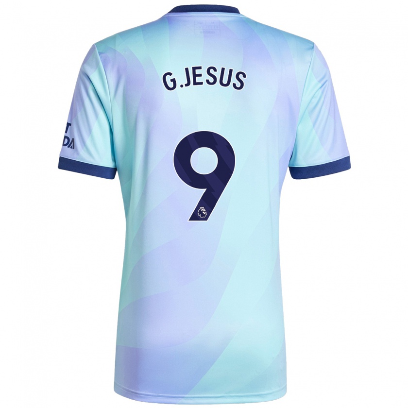 Kandiny Hombre Camiseta Gabriel Jesus #9 Agua Equipación Tercera 2024/25 La Camisa Chile