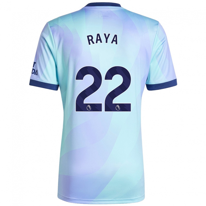 Kandiny Hombre Camiseta David Raya #22 Agua Equipación Tercera 2024/25 La Camisa Chile