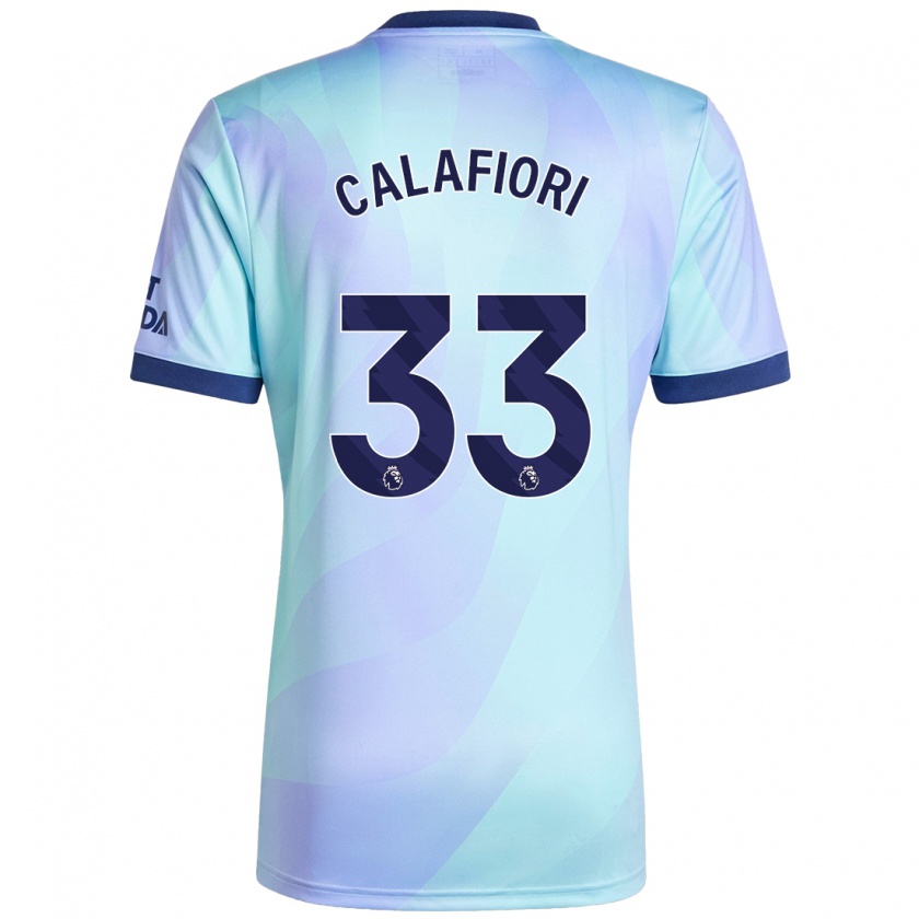 Kandiny Hombre Camiseta Riccardo Calafiori #33 Agua Equipación Tercera 2024/25 La Camisa Chile