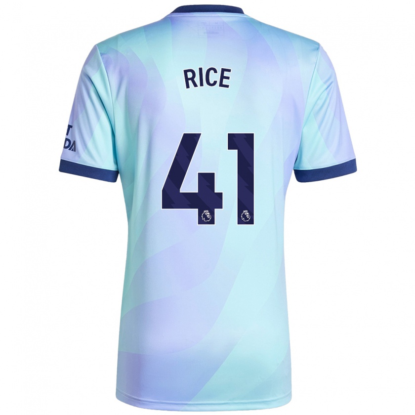 Kandiny Hombre Camiseta Declan Rice #41 Agua Equipación Tercera 2024/25 La Camisa Chile