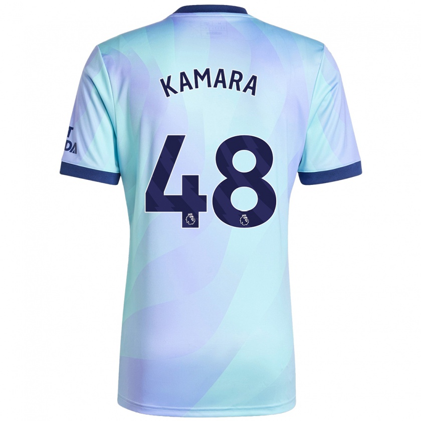 Kandiny Hombre Camiseta Osman Kamara #48 Agua Equipación Tercera 2024/25 La Camisa Chile