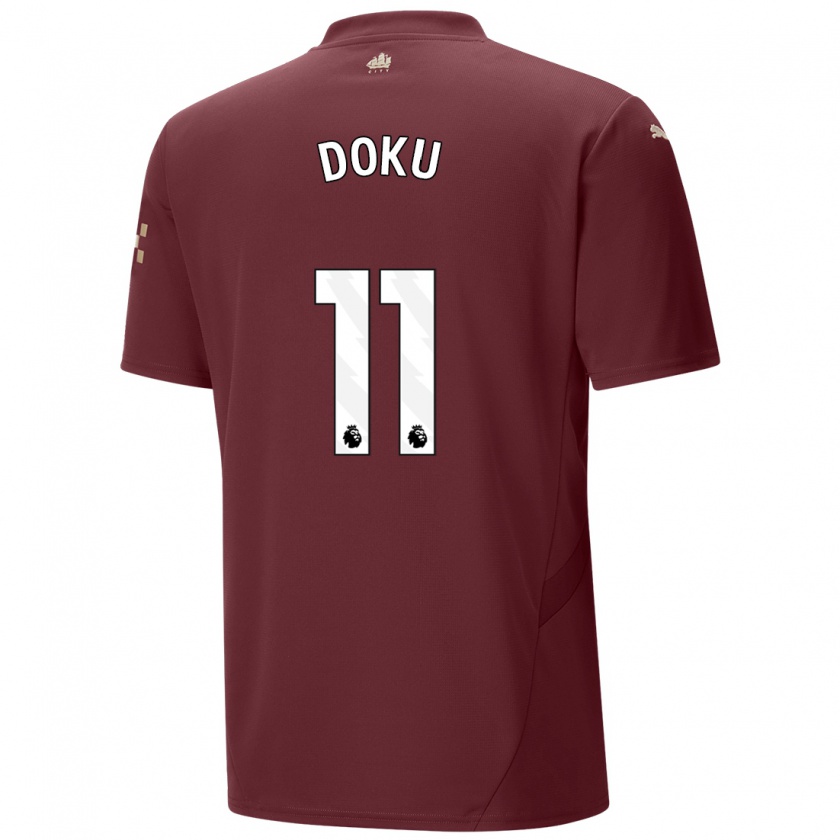 Kandiny Hombre Camiseta Jérémy Doku #11 Granate Equipación Tercera 2024/25 La Camisa Chile