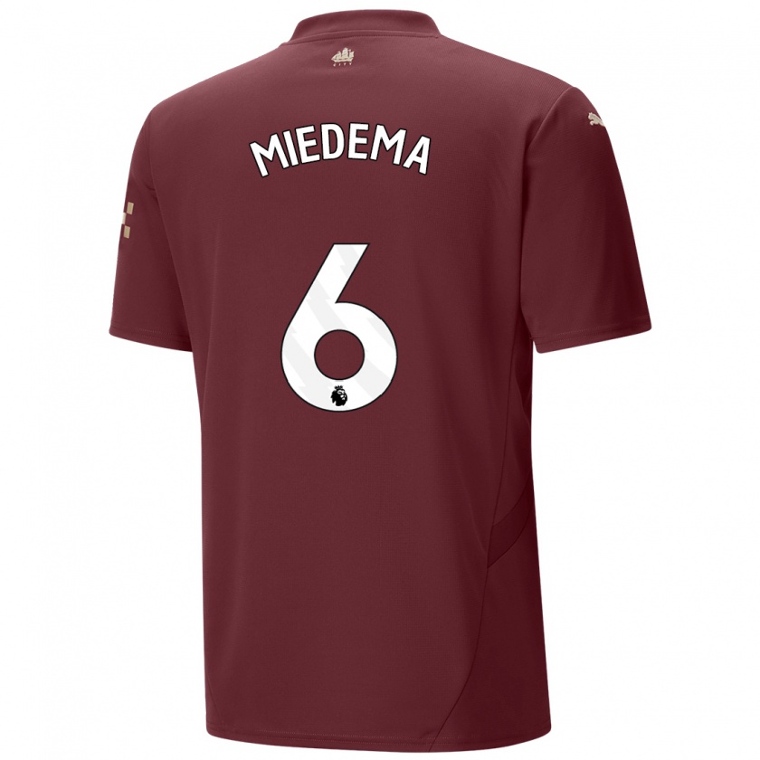 Kandiny Hombre Camiseta Vivianne Miedema #6 Granate Equipación Tercera 2024/25 La Camisa Chile