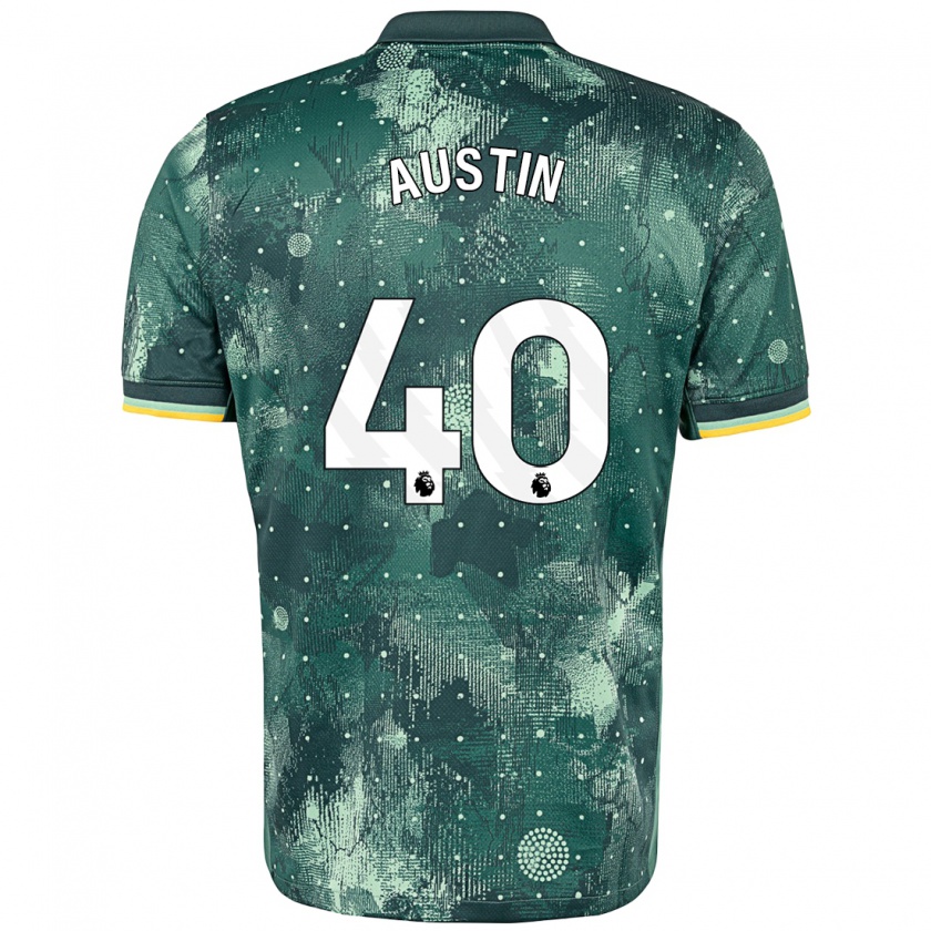 Kandiny Hombre Camiseta Brandon Austin #40 Verde Menta Equipación Tercera 2024/25 La Camisa Chile