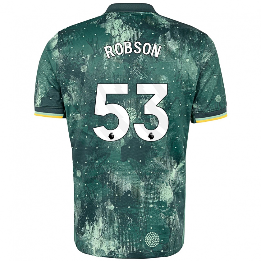 Kandiny Hombre Camiseta Max Robson #53 Verde Menta Equipación Tercera 2024/25 La Camisa Chile