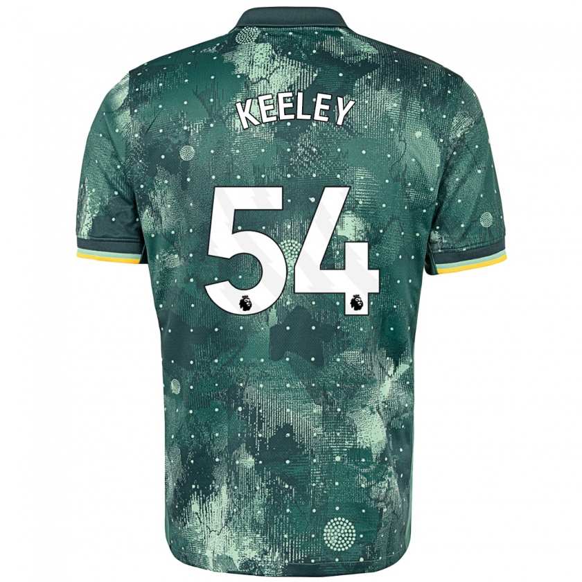 Kandiny Hombre Camiseta Josh Keeley #54 Verde Menta Equipación Tercera 2024/25 La Camisa Chile