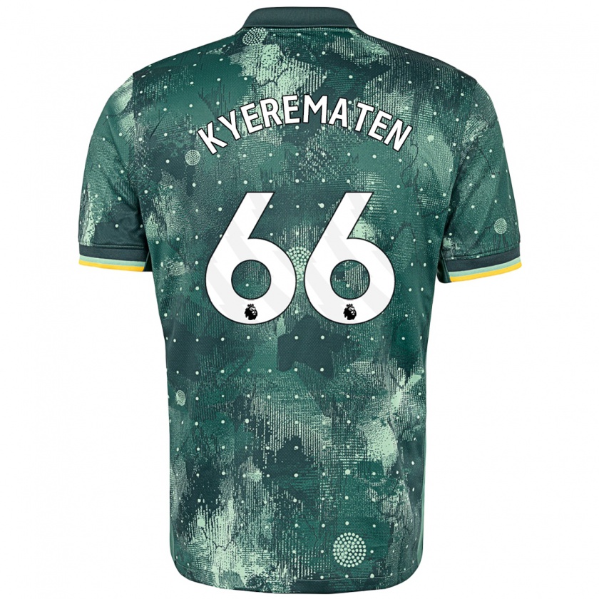 Kandiny Hombre Camiseta Rio Kyerematen #66 Verde Menta Equipación Tercera 2024/25 La Camisa Chile