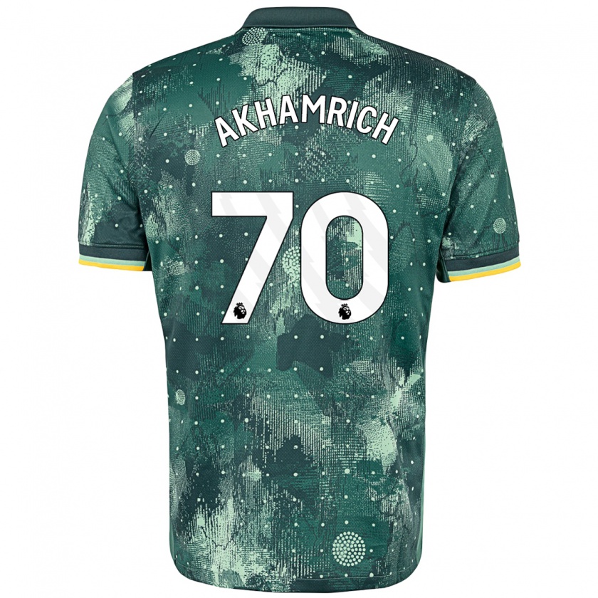 Kandiny Hombre Camiseta Yusuf Akhamrich #70 Verde Menta Equipación Tercera 2024/25 La Camisa Chile