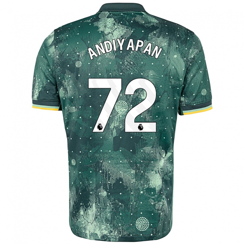 Kandiny Hombre Camiseta William Andiyapan #72 Verde Menta Equipación Tercera 2024/25 La Camisa Chile