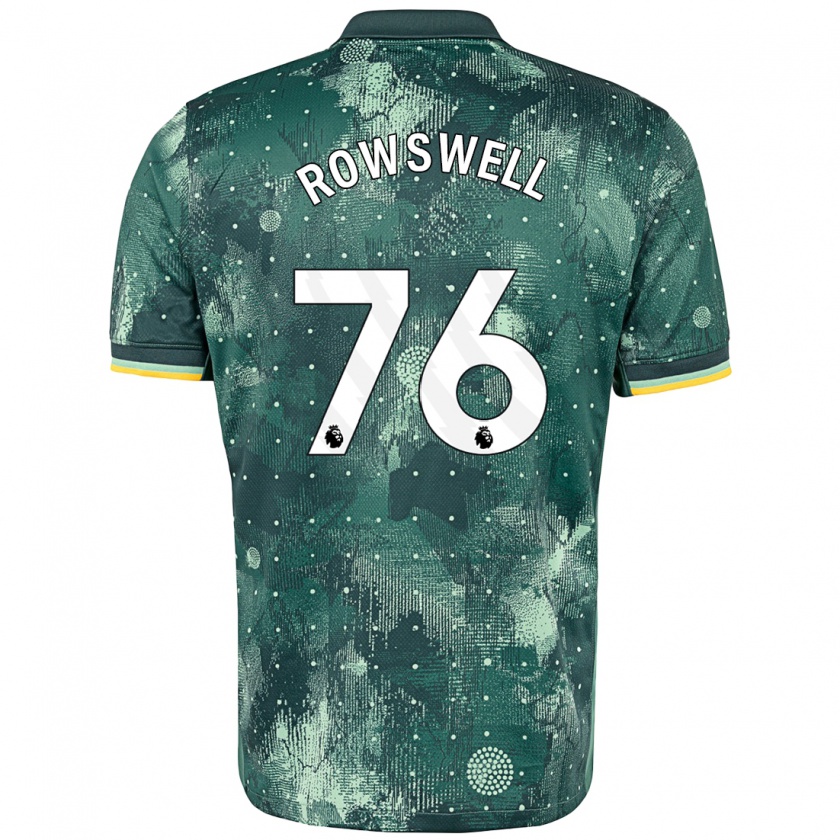 Kandiny Hombre Camiseta James Rowswell #76 Verde Menta Equipación Tercera 2024/25 La Camisa Chile