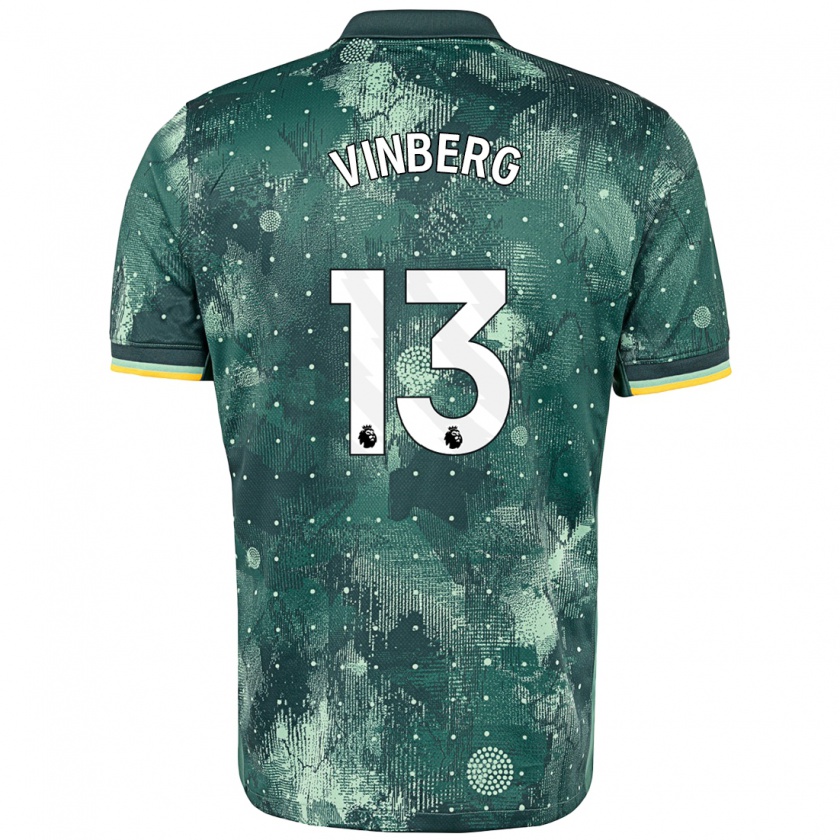 Kandiny Hombre Camiseta Matilda Vinberg #13 Verde Menta Equipación Tercera 2024/25 La Camisa Chile