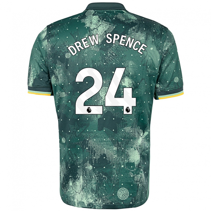 Kandiny Hombre Camiseta Drew Spence #24 Verde Menta Equipación Tercera 2024/25 La Camisa Chile