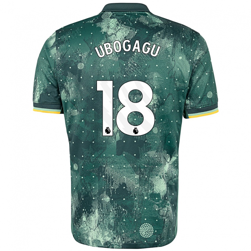 Kandiny Hombre Camiseta Chioma Ubogagu #18 Verde Menta Equipación Tercera 2024/25 La Camisa Chile