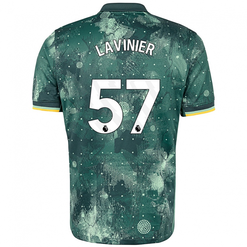 Kandiny Hombre Camiseta Marcel Lavinier #57 Verde Menta Equipación Tercera 2024/25 La Camisa Chile