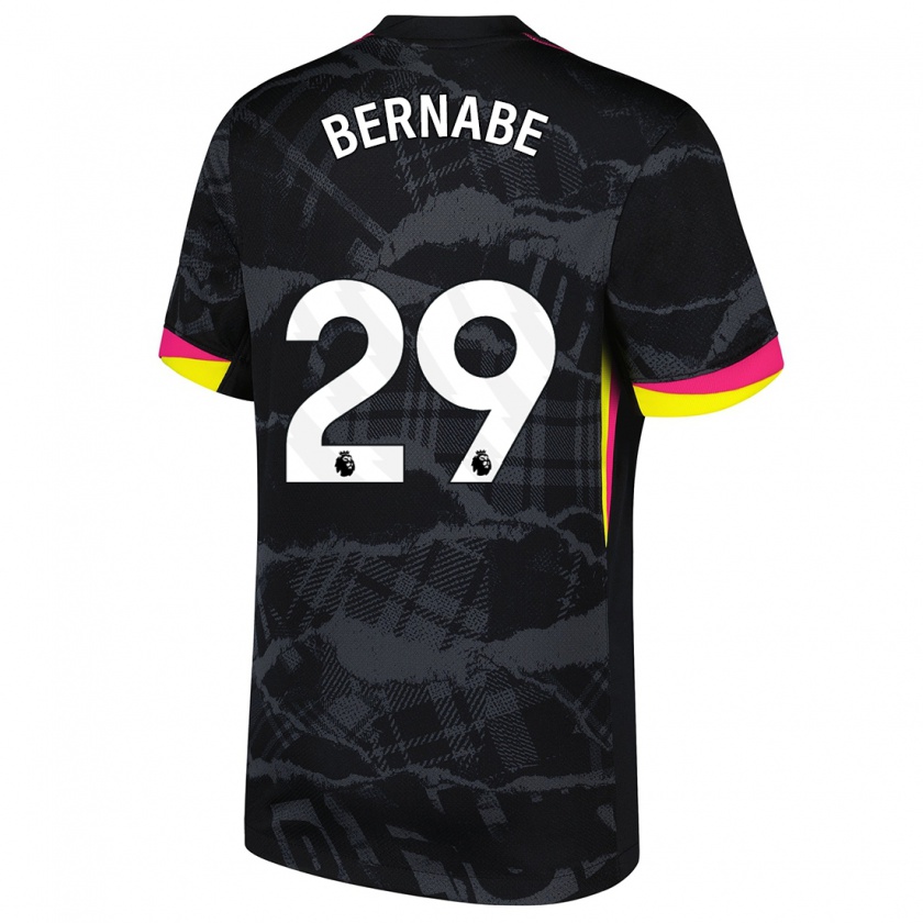 Kandiny Hombre Camiseta Alejandra Bernabé #29 Negro Rosa Equipación Tercera 2024/25 La Camisa Chile