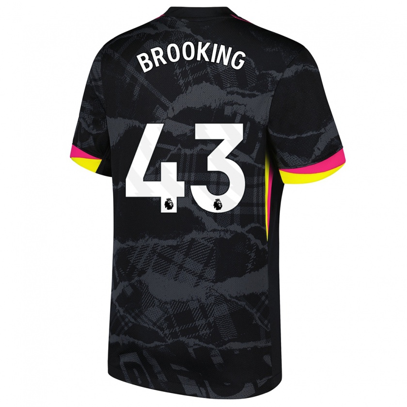 Kandiny Hombre Camiseta Josh Brooking #43 Negro Rosa Equipación Tercera 2024/25 La Camisa Chile