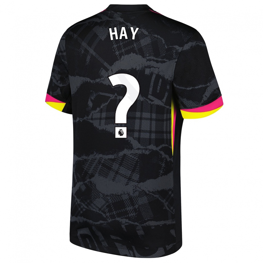 Kandiny Hombre Camiseta Noah Hay #0 Negro Rosa Equipación Tercera 2024/25 La Camisa Chile